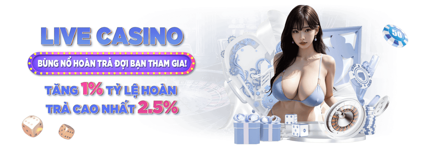 Tham gia live casino tại mu88 hoàn trả từ 1% đến 2,5%